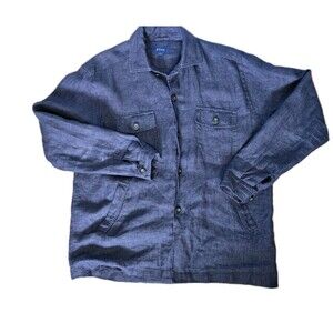ETON Mens Linen Overshirt Jacket Blue Size XL